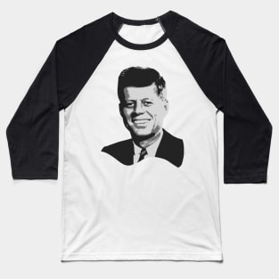 John F Kennedy Grayscale Pop Art Baseball T-Shirt